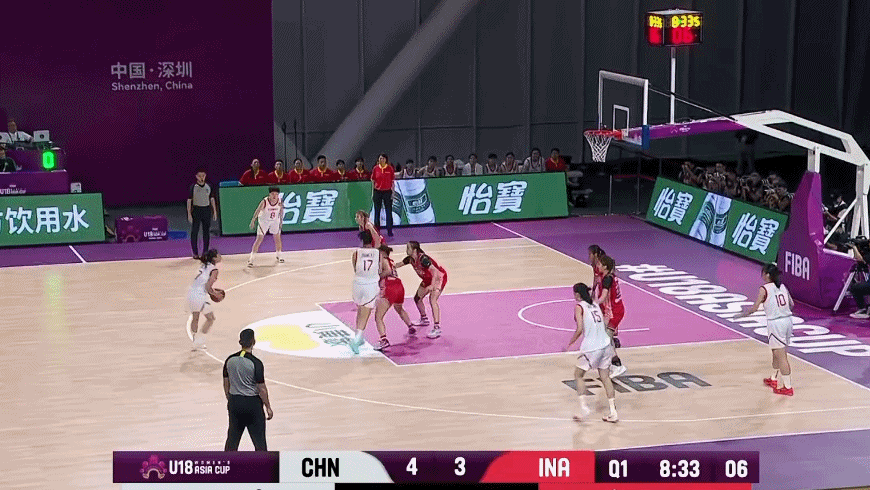 女篮U18亚洲杯半场：张子宇6投6中 拿下12分 中国42-28印度尼西亚
